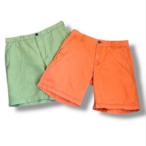 Men's Shorts Brooks Brothers & Izod Size 32 Bundle lot of 2 Pairs Preppy Golf